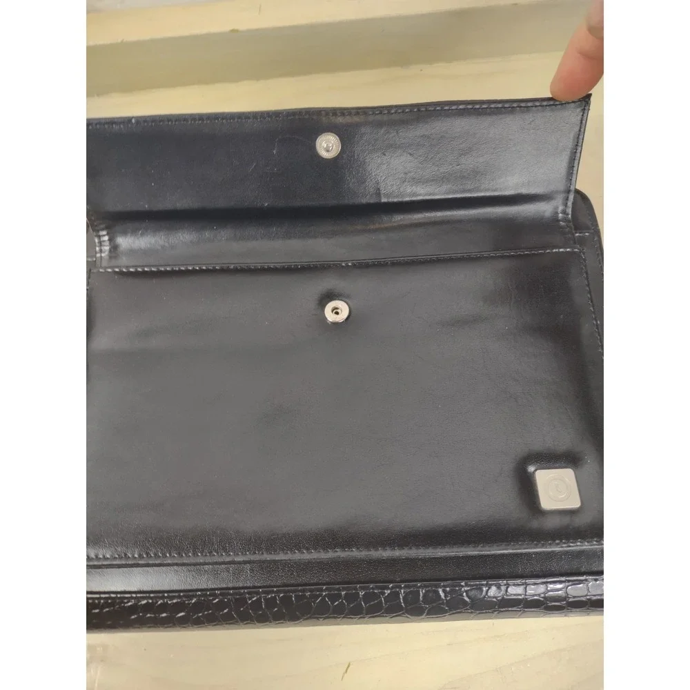 Vtg Franklin Covey 365 Planner 8.5 x 11 Black Faux Croc USA Zip Handles 7 Ring